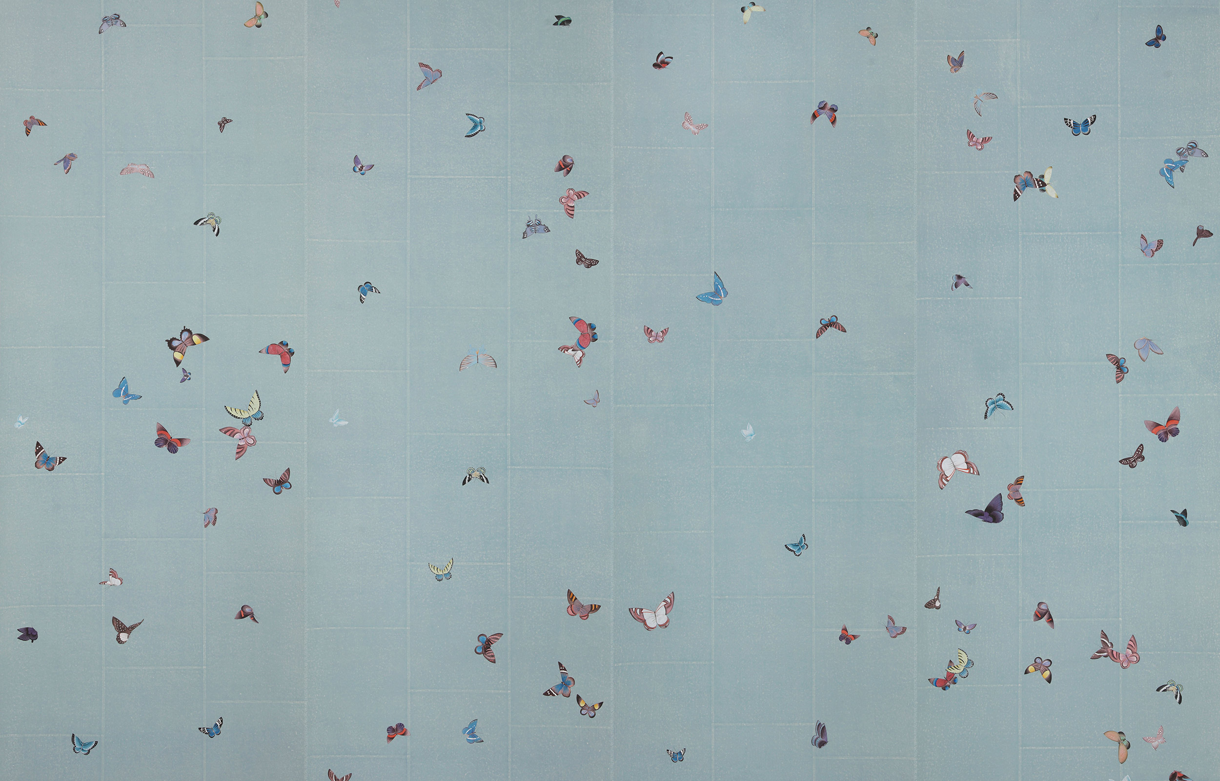 Обои ручная роспись Butterflies Icarus on Azure India tea paper Обои ручная роспись Butterflies Icarus on Azure India tea paper - постер Loft-Concept в Волгограде