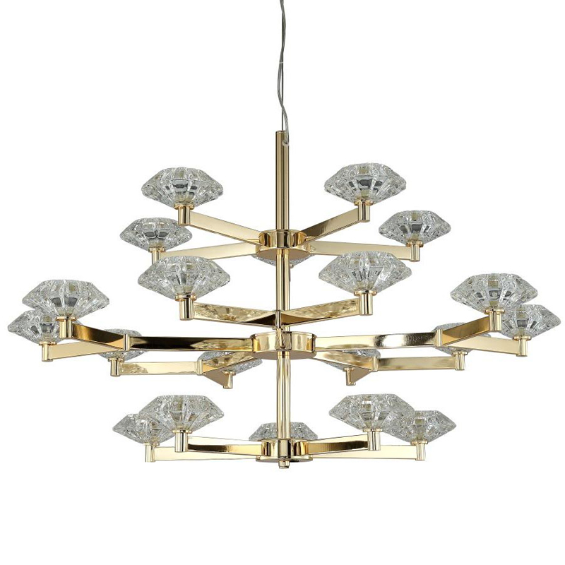 Люстра Yerker Chandelier Gold 20 Глянцевое золото Прозрачный Люстра Yerker Chandelier Gold 20 Глянцевое золото Прозрачный в Волгограде | Loft Concept