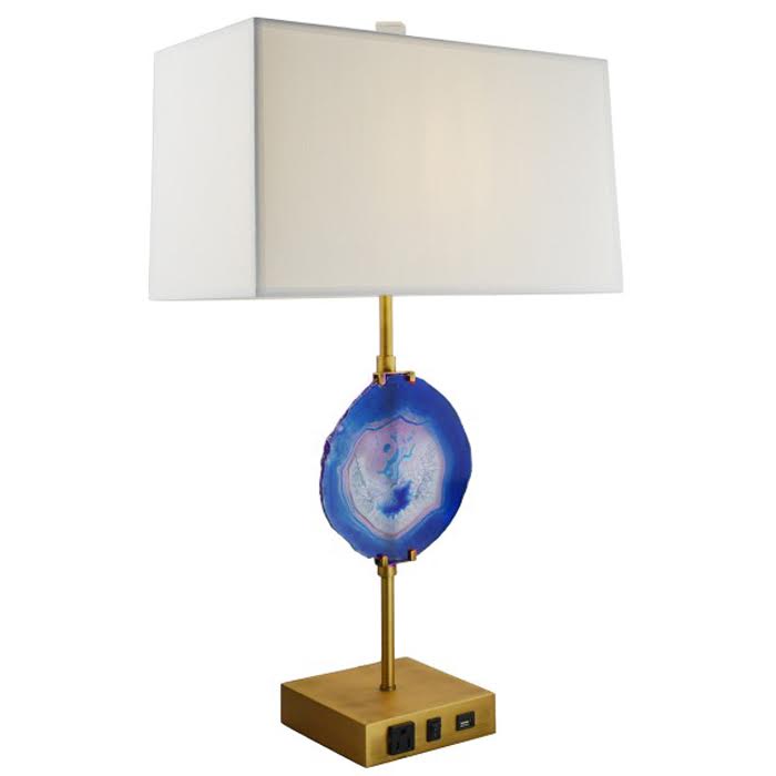 Настольная лампа Blue Agate Table Lamp Латунь Сапфирово-синий Настольная лампа Blue Agate Table Lamp Латунь Сапфирово-синий в Волгограде | Loft Concept
