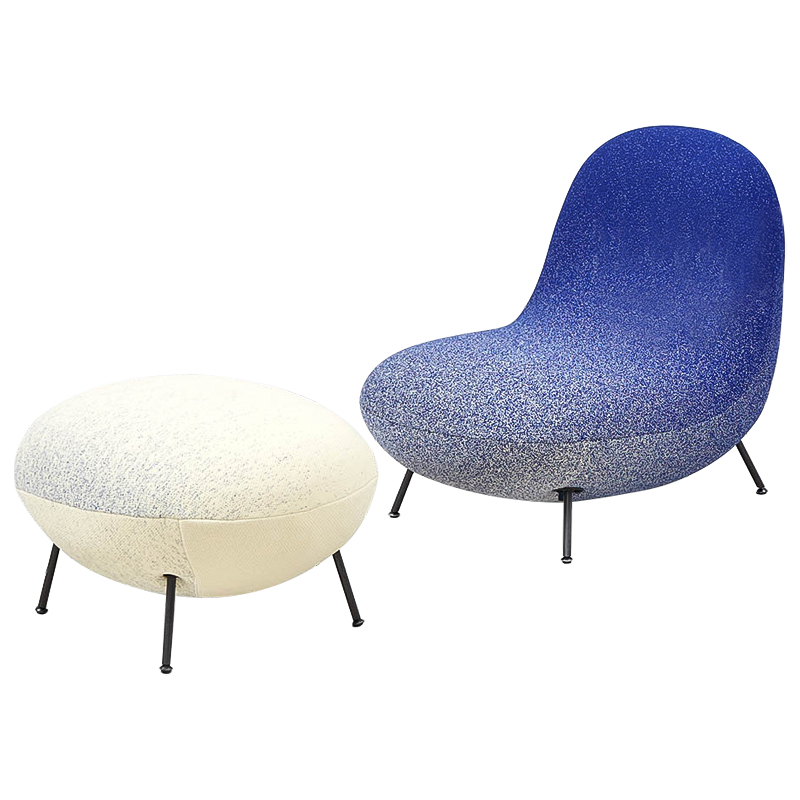 Кресло и пуф Whitney Gradient Armchair and Ottoman Синий Молочный Кресло и пуф Whitney Gradient Armchair and Ottoman Синий Молочный в Волгограде | Loft Concept