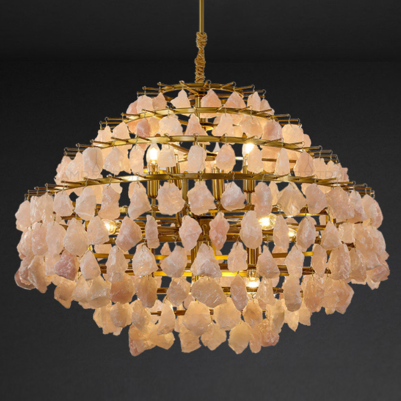 Hardis Pink stone Chandelier 82 Латунь Дымчатая Роза Hardis Pink stone Chandelier 82 Латунь Дымчатая Роза в Волгограде | Loft Concept