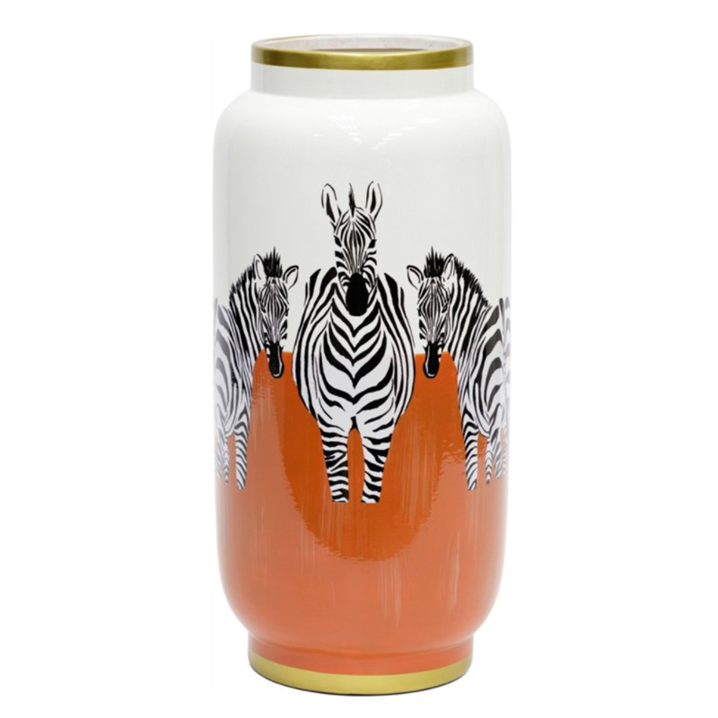 Ваза Zebra Vase white and orange Белый Черный Золотой Оранжевый в Волгограде | Loft Concept 