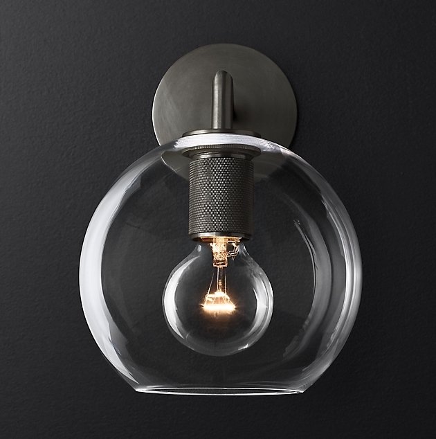 Бра RH Utilitaire Globe Shade Single Sconce Black Черный Темная бронза Бра RH Utilitaire Globe Shade Single Sconce Black Черный Темная бронза в Волгограде | Loft Concept