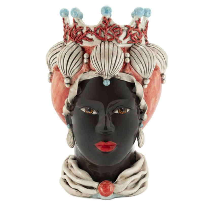 Ваза VASE MORO LADY CORAL Черный Мульти Ваза VASE MORO LADY CORAL Черный Мульти в Волгограде | Loft Concept