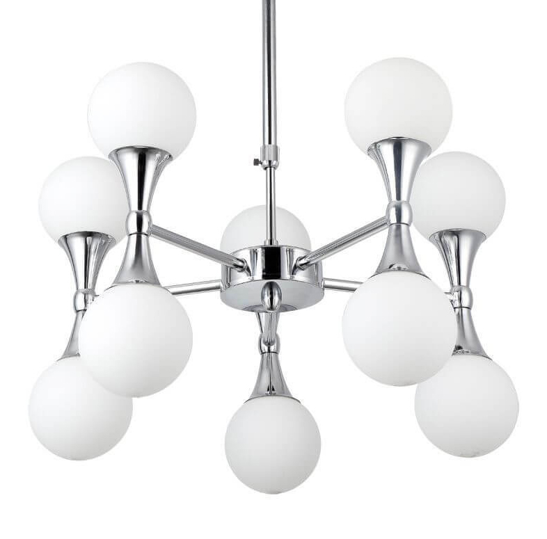 Люстра Ball Valley Chandelier Chromium 10 Белый Хром Люстра Ball Valley Chandelier Chromium 10 Белый Хром в Волгограде | Loft Concept