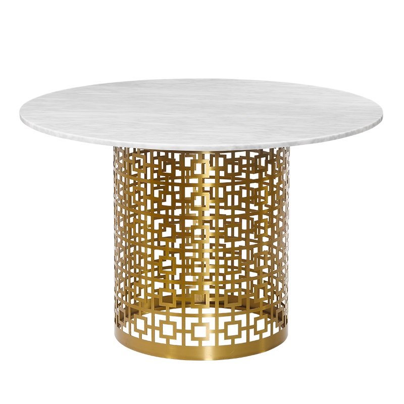 Обеденный стол Artesia Dining Table White Глянцевое золото Белый Обеденный стол Artesia Dining Table White Глянцевое золото Белый в Волгограде | Loft Concept
