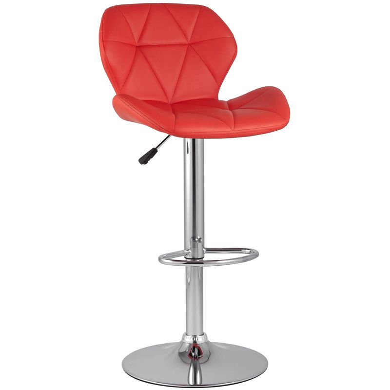 Барный Стул Jeroen Chair Красная Экокожа Красный Серебряный Барный Стул Jeroen Chair Красная Экокожа Красный Серебряный в Волгограде | Loft Concept