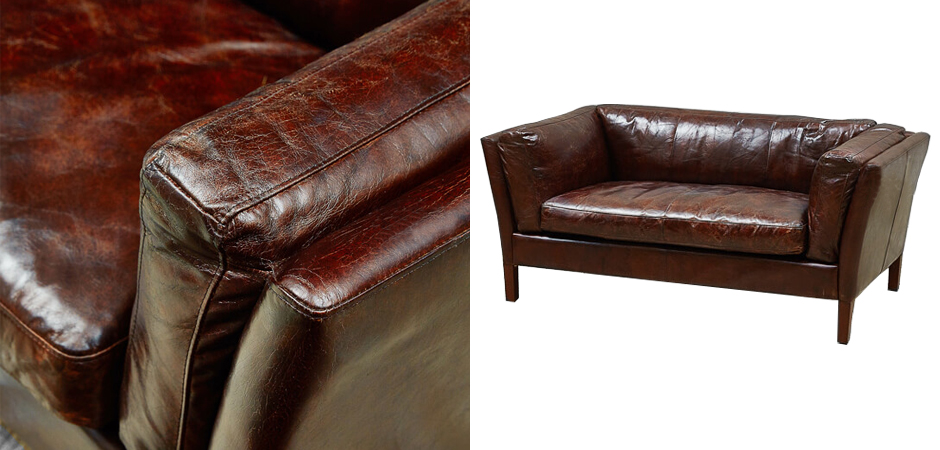 Диван RH SORENSEN Sofa Brown leather double Диван RH SORENSEN Sofa Brown leather double - Loft-Concept в Волгограде