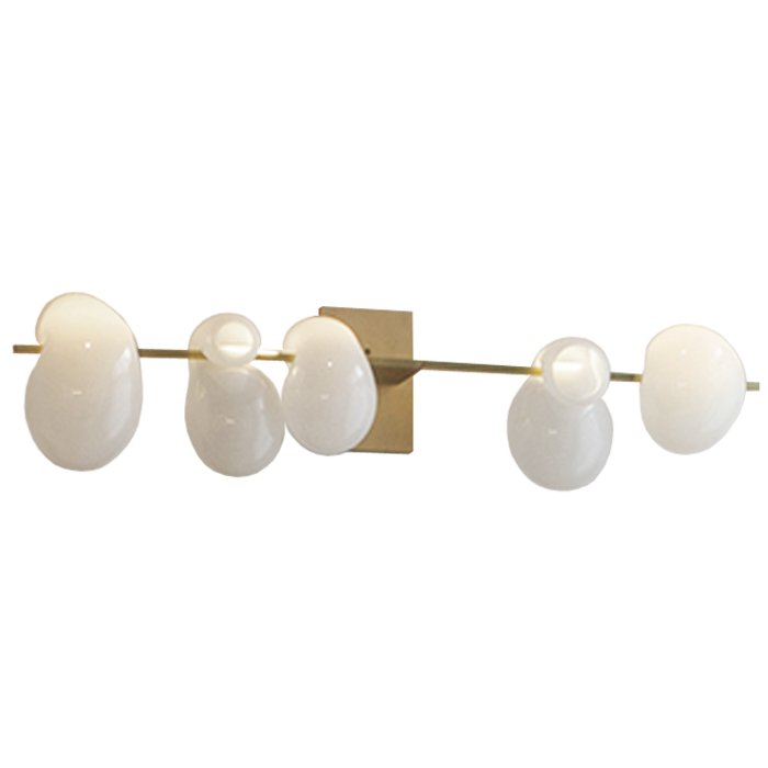 Бра White glass trap 5 Wall Lamp Прозрачный белый Золотой Бра White glass trap 5 Wall Lamp Прозрачный белый Золотой в Волгограде | Loft Concept