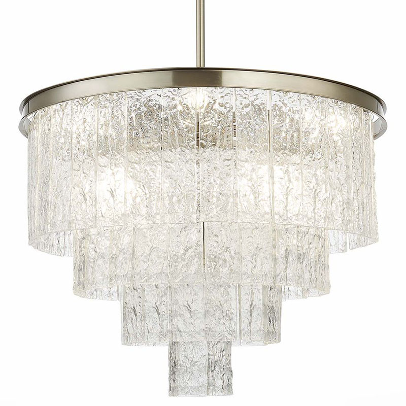 Люстра Renea Textured Glass Chandelier Nickel D60 Никель Прозрачное Стекло Люстра Renea Textured Glass Chandelier Nickel D60 Никель Прозрачное Стекло в Волгограде | Loft Concept