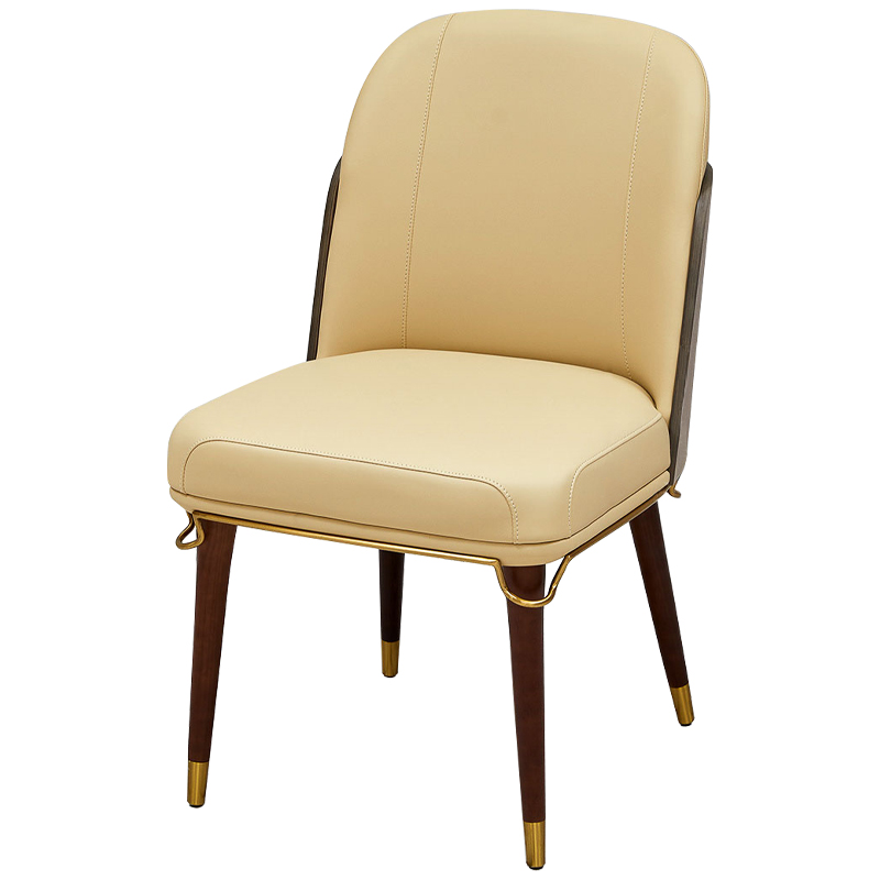 Стул бежевый Emilis Chair ножки из массива ясеня Бежевый Коричневый Латунь Стул бежевый Emilis Chair ножки из массива ясеня Бежевый Коричневый Латунь в Волгограде | Loft Concept