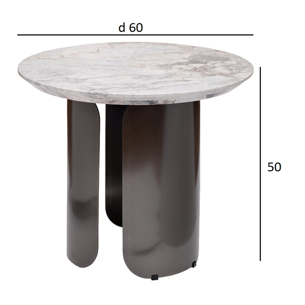 Столик журнальный круглый с мраморной столешницей Gray Marble Table Столик журнальный круглый с мраморной столешницей Gray Marble Table в Волгограде