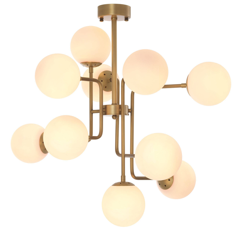 Люстра Eichholtz Chandelier Chase Латунь Античная полированная Белый Люстра Eichholtz Chandelier Chase Латунь Античная полированная Белый в Волгограде | Loft Concept