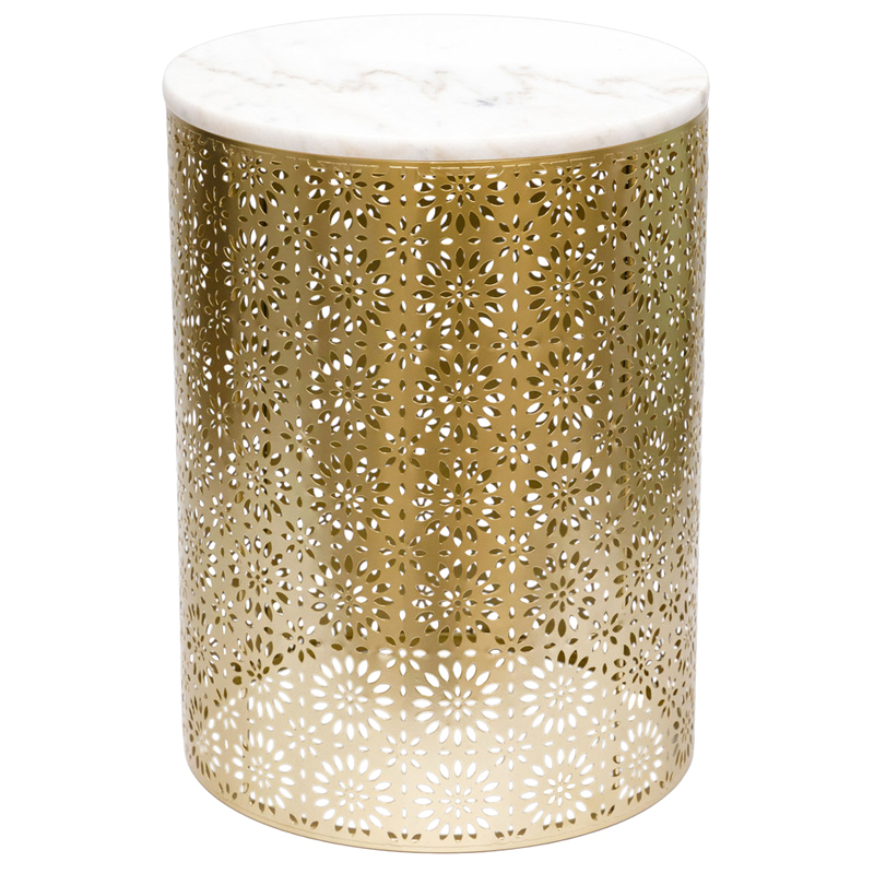 Приставной Стол Artesia Table Золотой с белым мрамором Белый Золотой Приставной Стол Artesia Table Золотой с белым мрамором Белый Золотой в Волгограде | Loft Concept