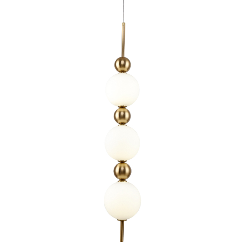 Подвесной светильник PEARLS SUSPENSION 3 Лампы Белый Латунь Подвесной светильник PEARLS SUSPENSION 3 Лампы Белый Латунь в Волгограде | Loft Concept