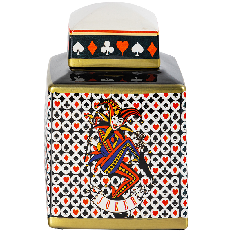 Ваза с крышкой Joker Poker Collection Vase Мульти Черно-белый Красный Золотой Ваза с крышкой Joker Poker Collection Vase Мульти Черно-белый Красный Золотой в Волгограде | Loft Concept