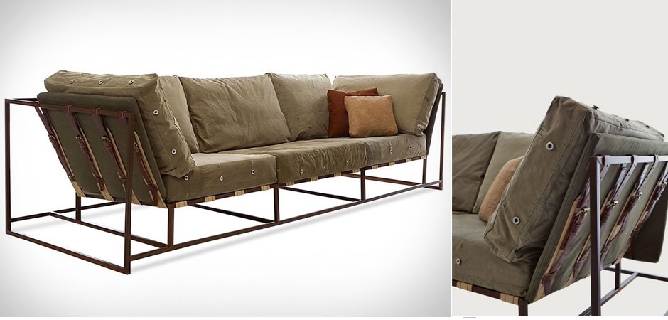 Диван Inheritance Sofa Olive Military Fabric Диван Inheritance Sofa Olive Military Fabric - Loft-Concept в Волгограде