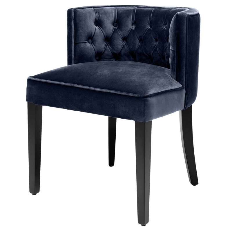 Стул Eichholtz Dining Chair Dearborn blue Темно-синий Черный Стул Eichholtz Dining Chair Dearborn blue Темно-синий Черный в Волгограде | Loft Concept