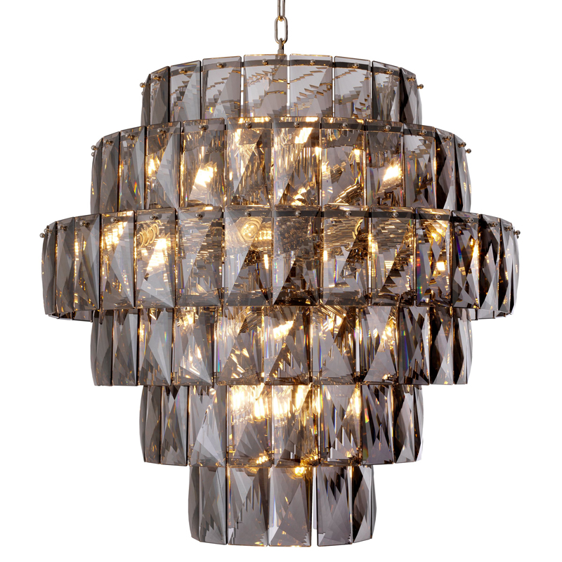 Люстра Eichholtz Chandelier Amazone L smoke Никель Стекло Смок Люстра Eichholtz Chandelier Amazone L smoke Никель Стекло Смок в Волгограде | Loft Concept