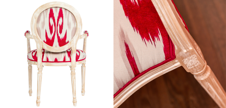 Стул с подлокотниками Ikat Pattern Красный Стул с подлокотниками Ikat Pattern Красный - Loft-Concept в Волгограде