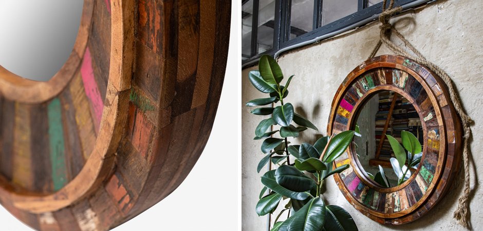 Зеркало Antique Wood Circle Зеркало Antique Wood Circle - Loft-Concept в Волгограде