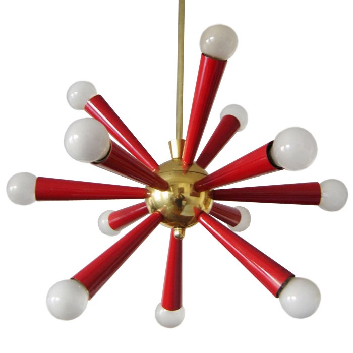 Люстра Mid Century Modern ATOMIC Sputnik Red Красный (Red) Золотой Люстра Mid Century Modern ATOMIC Sputnik Red Красный (Red) Золотой в Волгограде | Loft Concept
