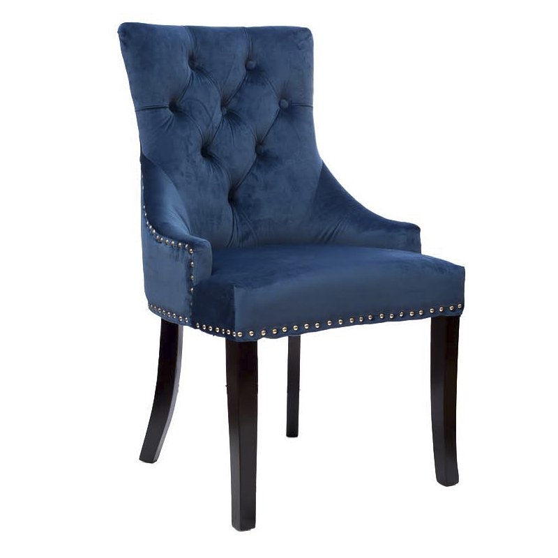Стул Cozy Blue Chair Темно-синий Хром Черный Стул Cozy Blue Chair Темно-синий Хром Черный в Волгограде | Loft Concept
