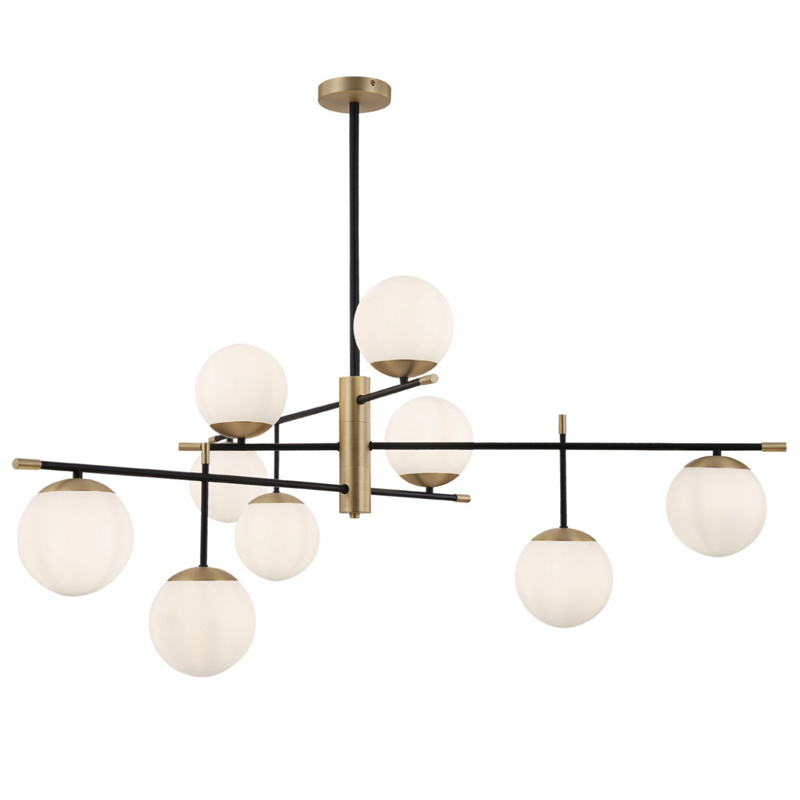 Светильник Spike Nine Balls Hanging Lamp матовое золото Прозрачный белый Светильник Spike Nine Balls Hanging Lamp матовое золото Прозрачный белый в Волгограде | Loft Concept