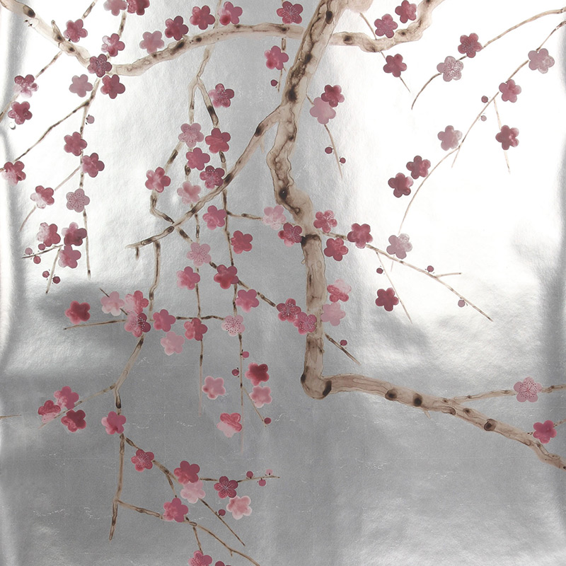 Обои ручная роспись Plum Blossom Blossom on Tarnished Silver gilded paper Обои ручная роспись Plum Blossom Blossom on Tarnished Silver gilded paper в Волгограде | Loft Concept