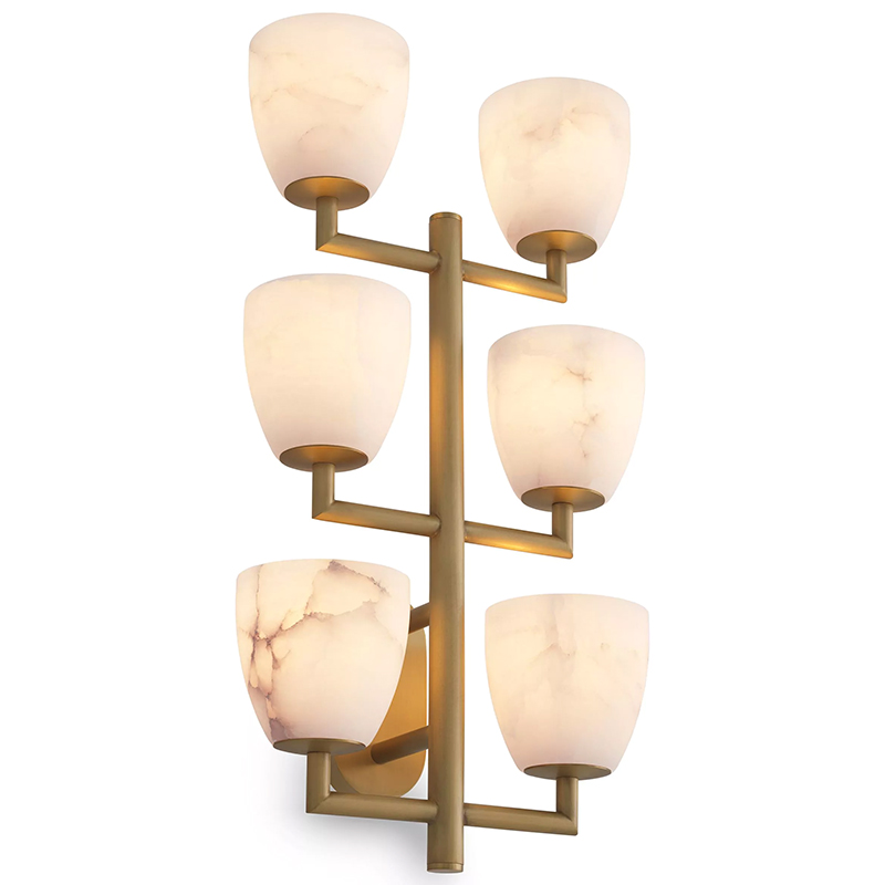 Настенный светильник Eichholtz Wall Lamp Valerius Латунь Белый Мрамор Bianco ivory ( слоновая кость ) Настенный светильник Eichholtz Wall Lamp Valerius Латунь Белый Мрамор Bianco ivory ( слоновая кость ) в Волгограде | Loft Concept