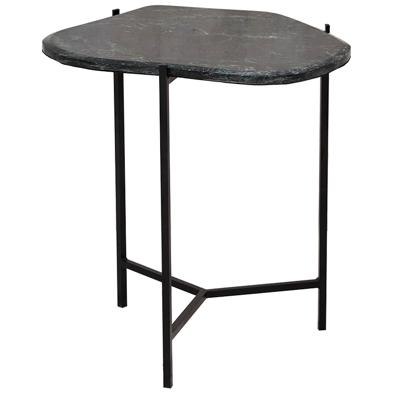 Приставной стол с каменной столешницей Tuan Side Table Черный Малахит (зеленый) Приставной стол с каменной столешницей Tuan Side Table Черный Малахит (зеленый) в Волгограде | Loft Concept