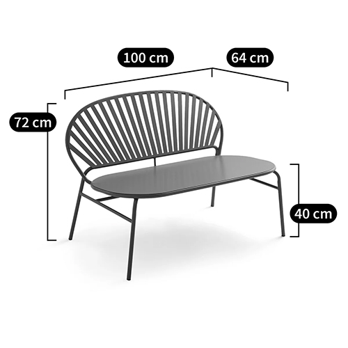 Зелёная скамья из стали Goodwin Metal Bench Green в Волгограде