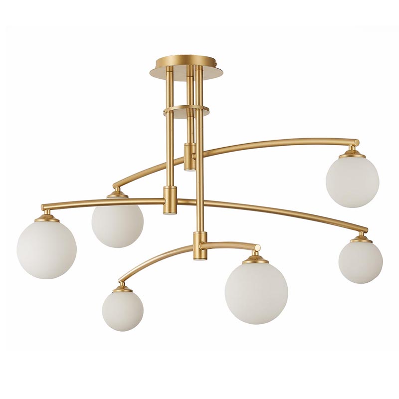 Люстра Glendon Chandelier 6 Balls Золотой Белый Люстра Glendon Chandelier 6 Balls Золотой Белый в Волгограде | Loft Concept