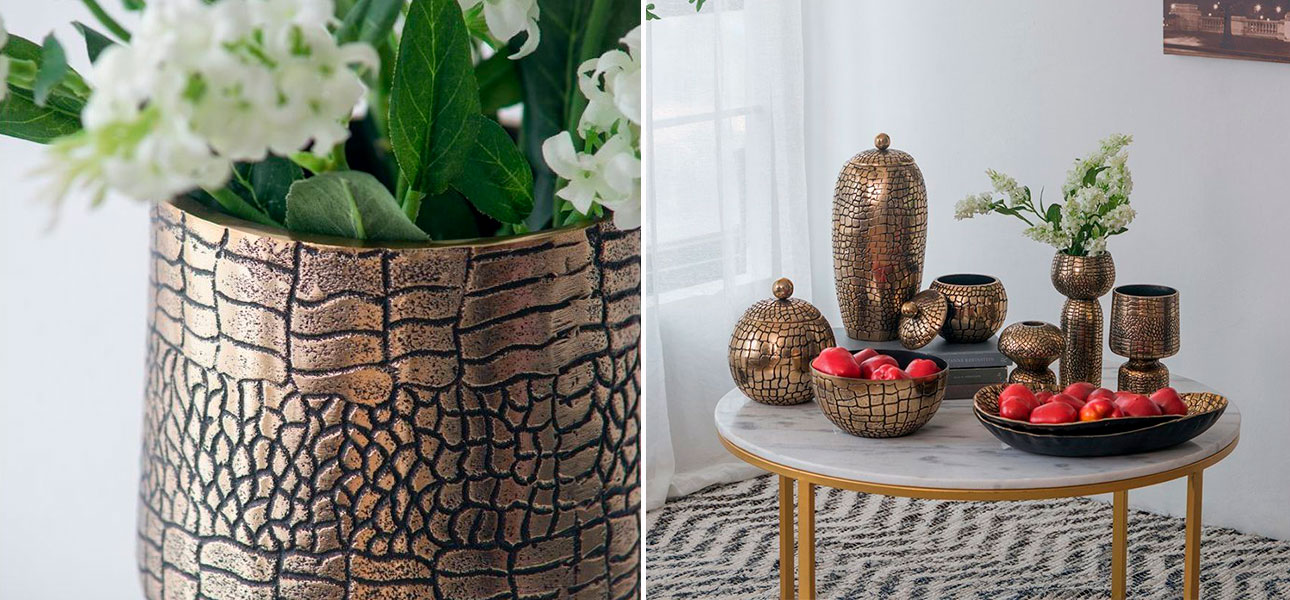 Ваза золото Brandon - фото №1