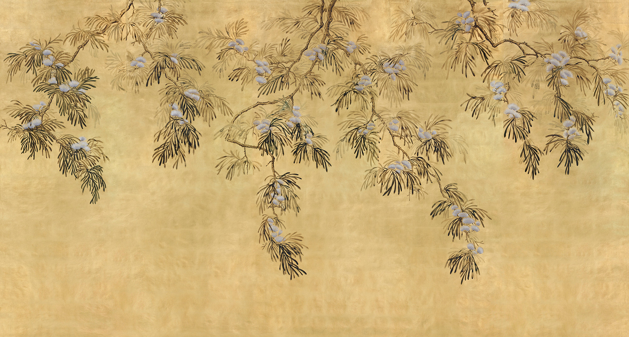 Обои ручная роспись Silk Tree Original colourway on Gold Bullion gilded paper - постер Loft-Concept в Волгограде