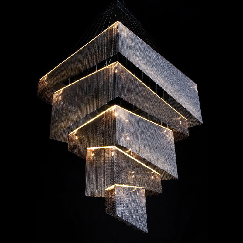 Люстра Серебряные цепочки Willowlamp Geometric Storm Silver Серебряный Люстра Серебряные цепочки Willowlamp Geometric Storm Silver Серебряный в Волгограде | Loft Concept