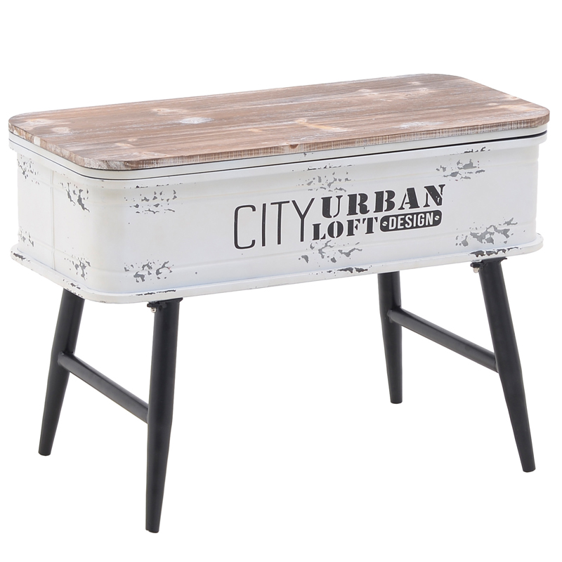 Приставной стол City Urban Loft Design Table white Бежево-серый Белый винтажная патина Приставной стол City Urban Loft Design Table white Бежево-серый Белый винтажная патина в Волгограде | Loft Concept