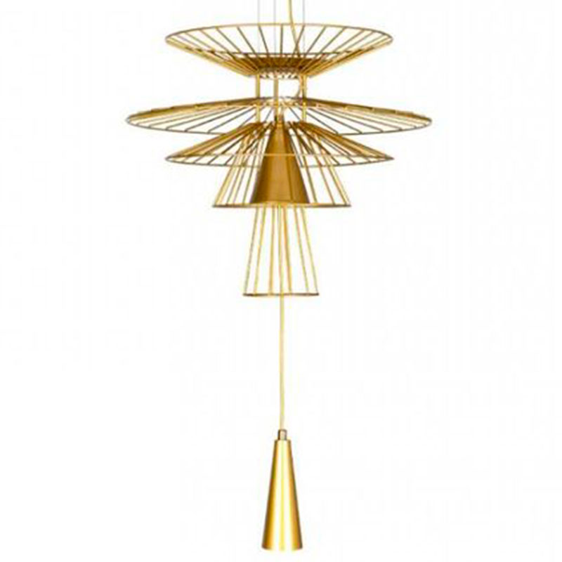 Люстра с металлическим плафоном Shade Metal Chandelier 70 см Золотой в Волгограде | Loft Concept 