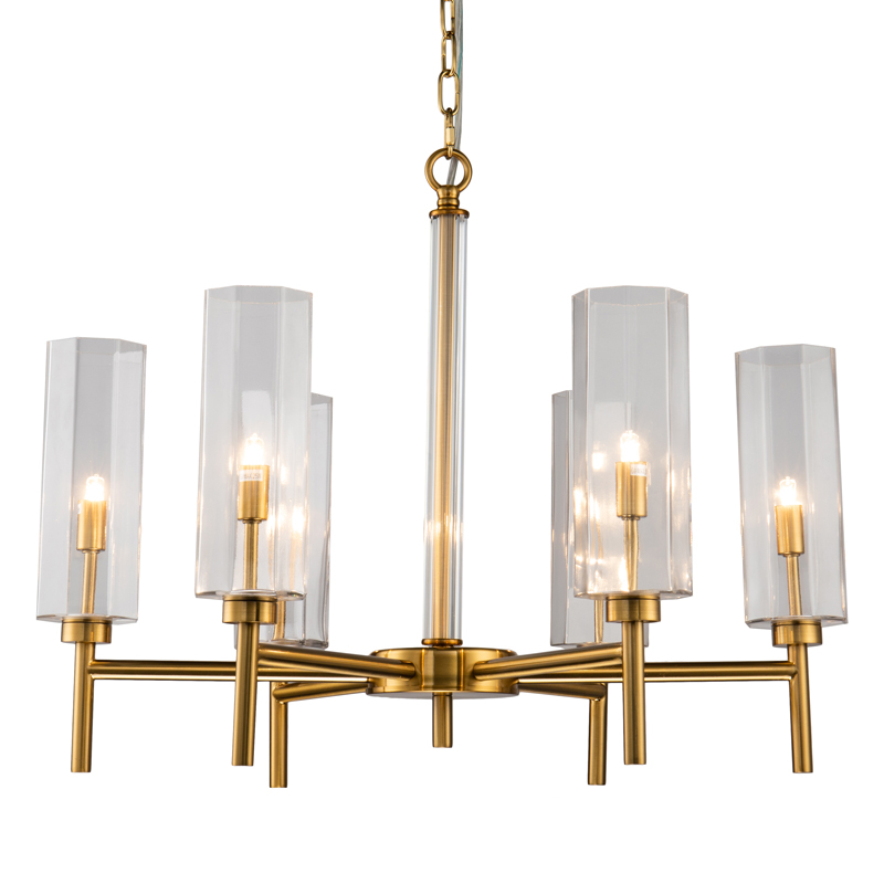 Люстра Claudine Chandelier 65 Латунь Прозрачный Люстра Claudine Chandelier 65 Латунь Прозрачный в Волгограде | Loft Concept