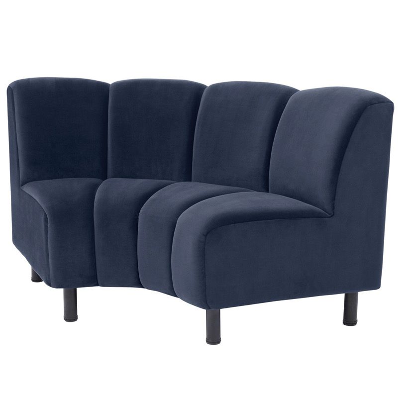 Диван Eichholtz Sofa Hillman II Сапфирово-синий Черный в Волгограде | Loft Concept 