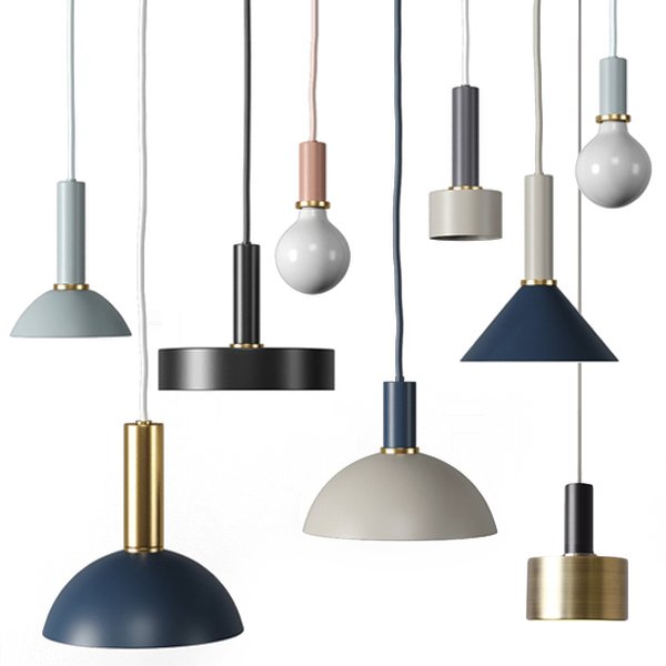 Подвесной светильник Ferm Living Socket Pendant High Черный Латунь Голубой пастельный Темно-синий Белый Дымчатая Роза Подвесной светильник Ferm Living Socket Pendant High Черный Латунь Голубой пастельный Темно-синий Белый Дымчатая Роза в Волгограде | Loft Concept