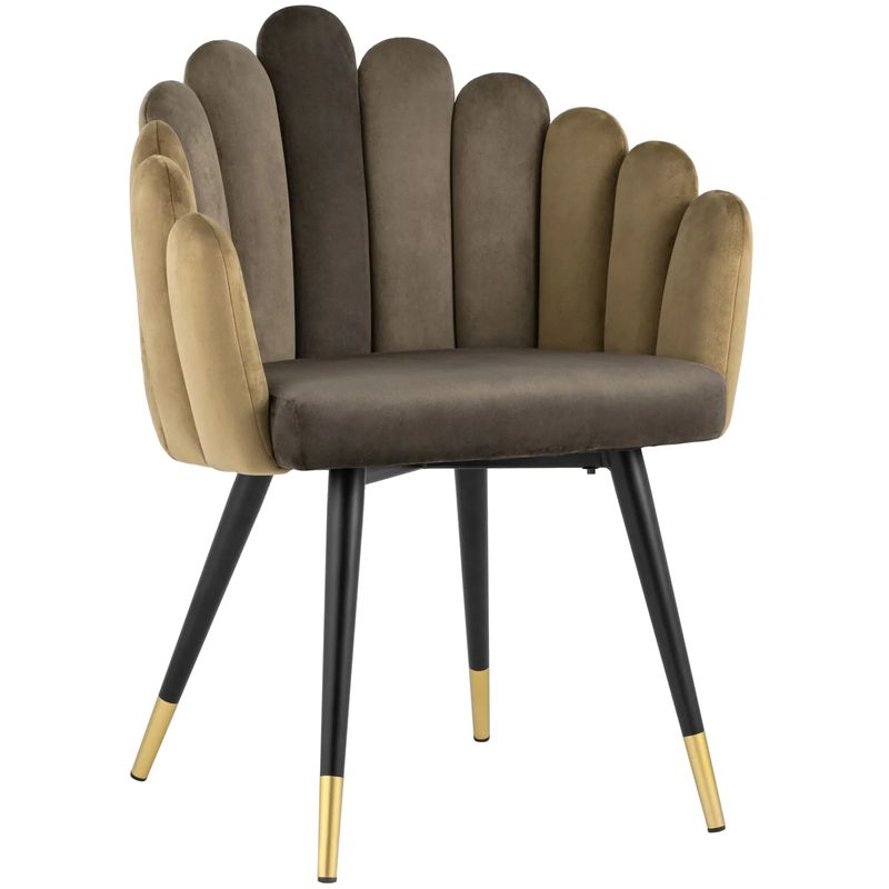 Стул Camellia Chair Коричневый Велюр Коричневый Черный Стул Camellia Chair Коричневый Велюр Коричневый Черный в Волгограде | Loft Concept