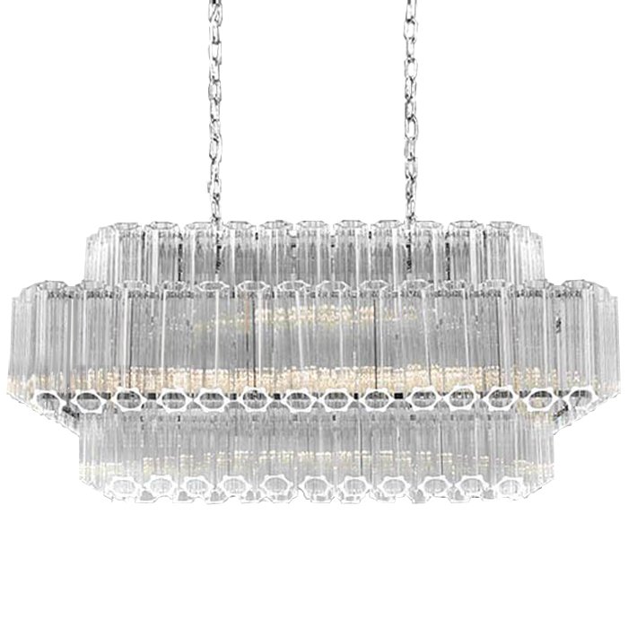 Люстра Chandelier Hexagon Rectangle Прозрачное Стекло Хром Люстра Chandelier Hexagon Rectangle Прозрачное Стекло Хром в Волгограде | Loft Concept