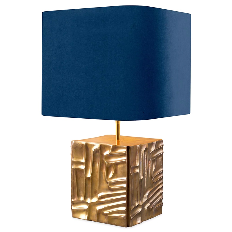 Настольная лампа Eichholtz Table Lamp Oregon Blue Velvet Синий Латунь Настольная лампа Eichholtz Table Lamp Oregon Blue Velvet Синий Латунь в Волгограде | Loft Concept