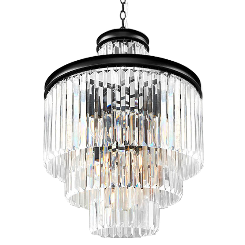 Люстра RH Odeon Chandelier Four Black 50 Прозрачное Стекло Черный Люстра RH Odeon Chandelier Four Black 50 Прозрачное Стекло Черный в Волгограде | Loft Concept