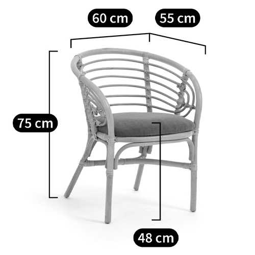 Кресло из ротанга с сиденьем из велюра Vini Rattan Armchair Кресло из ротанга с сиденьем из велюра Vini Rattan Armchair в Волгограде