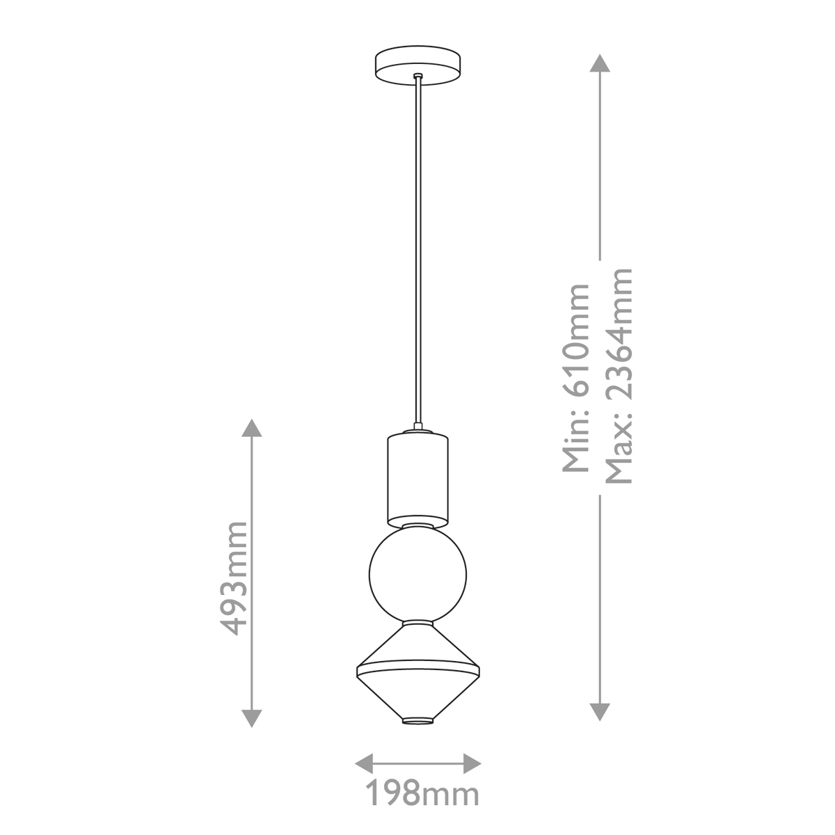 Подвесной светильник белого цвета с тремя геометрическими плафонами Alora Mood в Волгограде