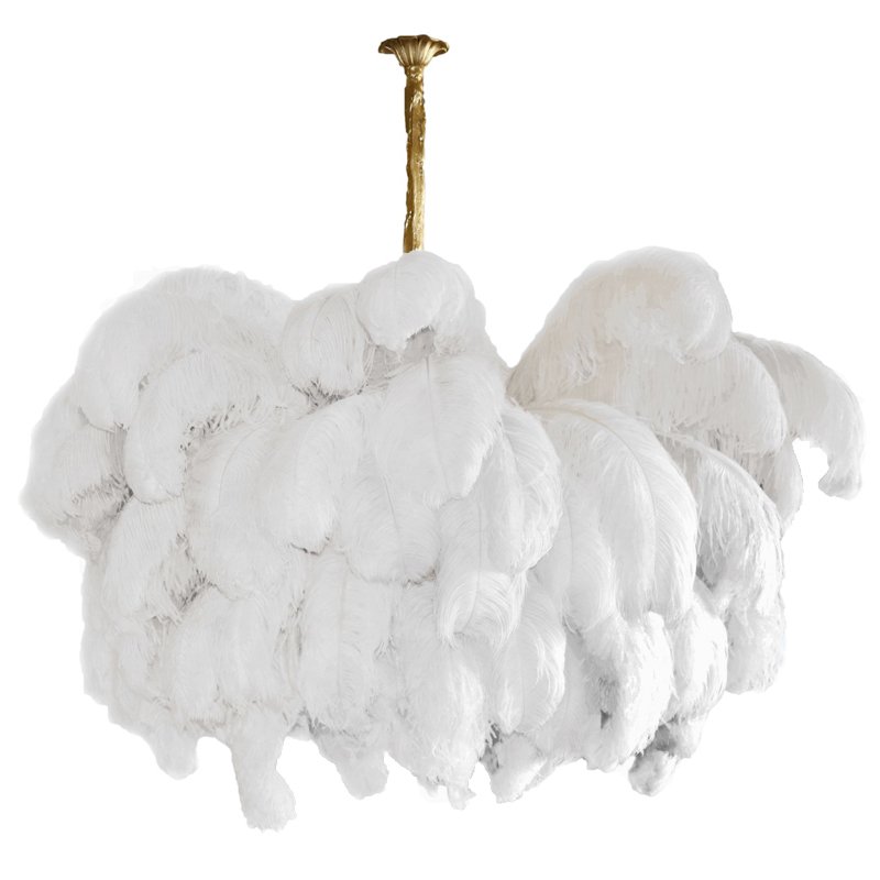 Люстра из страусиных перьев Extra Large Feather Chandelier GRAND TOUR Розовый пастельный Белый Серый Бежевый Латунь Люстра из страусиных перьев Extra Large Feather Chandelier GRAND TOUR Розовый пастельный Белый Серый Бежевый Латунь в Волгограде | Loft Concept
