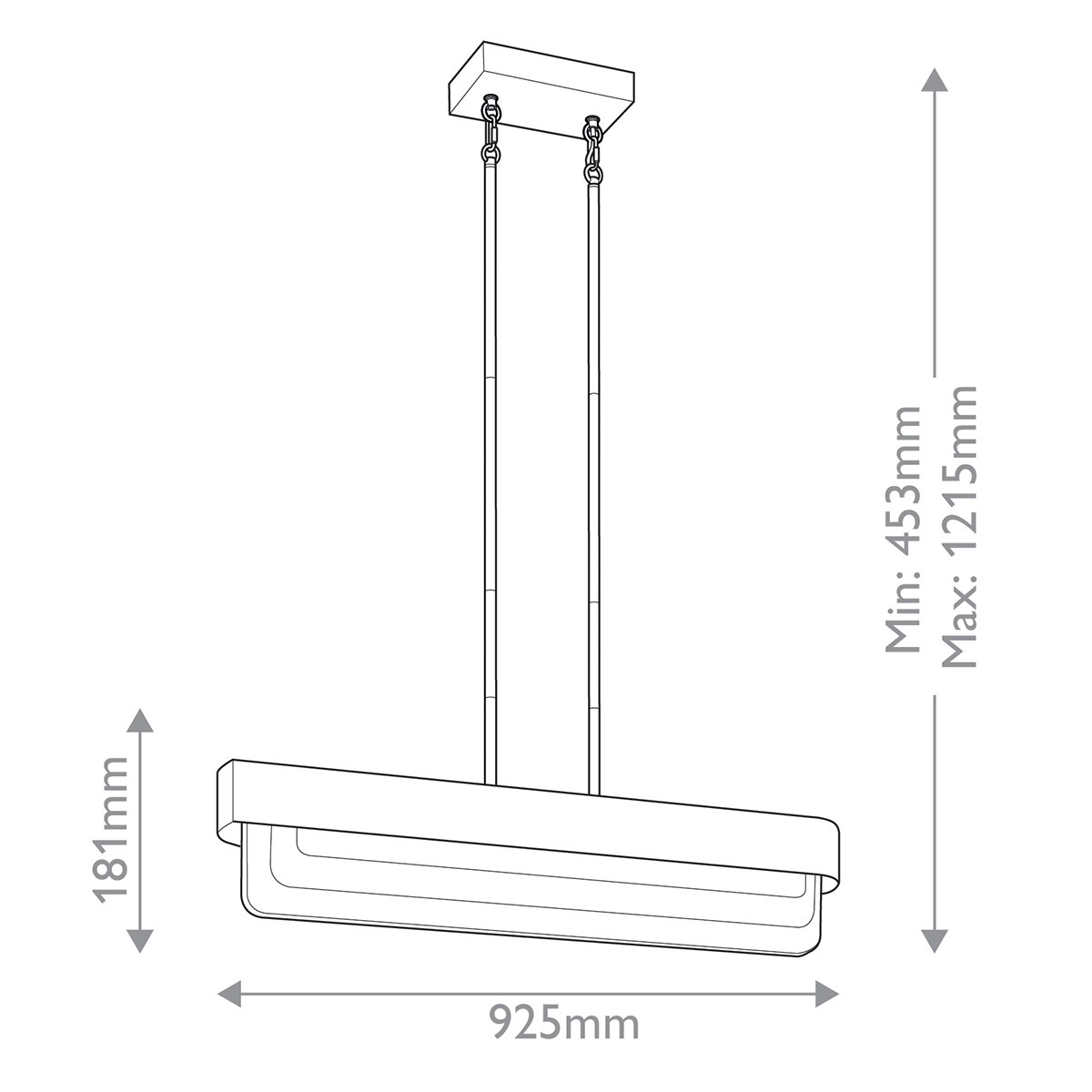 Люстра подвесная прямоугольная цвета латунь Kichler в Волгограде