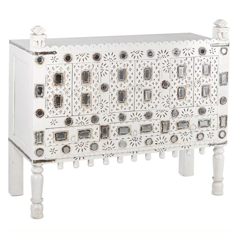 Комод в восточном стиле Indian Bone Inlay Chest of Drawers Белый Белый Комод в восточном стиле Indian Bone Inlay Chest of Drawers Белый Белый в Волгограде | Loft Concept